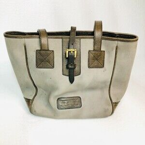 Dooney and Bourke Suede Gray Leather Strap Vintage Shoulder Bag